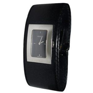 GUCCI Black Dial Black Leather Strap Quartz Women's Watch 7800L.